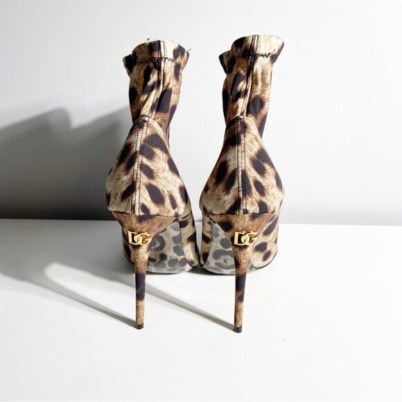 New Dolce & Gabbana X Kim Leopard Printed Ankle Boots size 37 - Picture 6 of 12